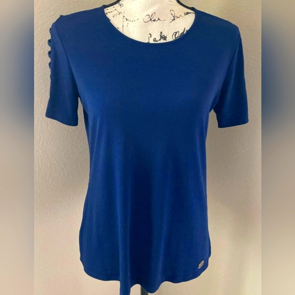MICHAEL Michael Kors cut-out sleeve blouse - Medium/Navy - Picture 1 of 6